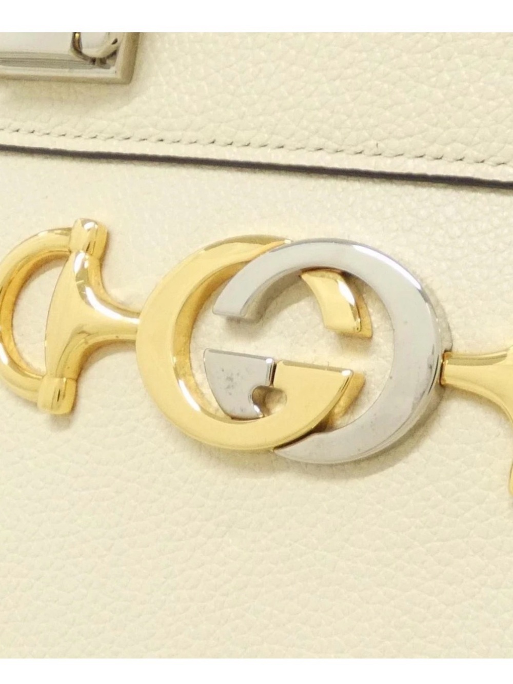 Gucci Zumi Cream Leather bag with Gold-Tone Horsebit - Picture 5 of 15